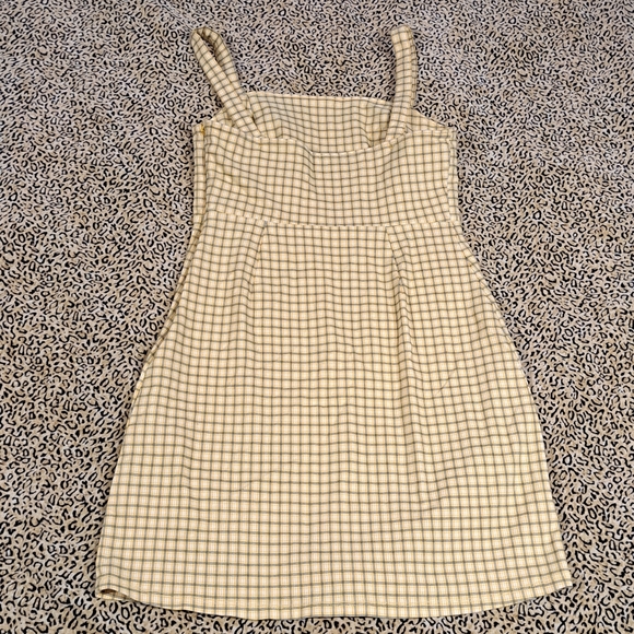 🌈HOLLISTER PASTEL YELLOW PLAID MINI DRESS-S - Picture 3 of 9
